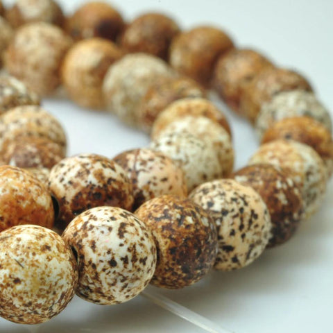 YesBeads Bodhi Jasper matte round loose beads bodhi mala wholesale gemstone jewelry 6mm
