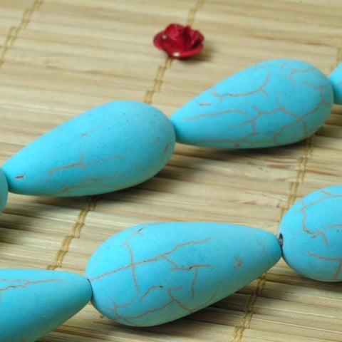 YesBeads Chinese Turquoise matte teardrop beads wholesale gemstone jewelry making